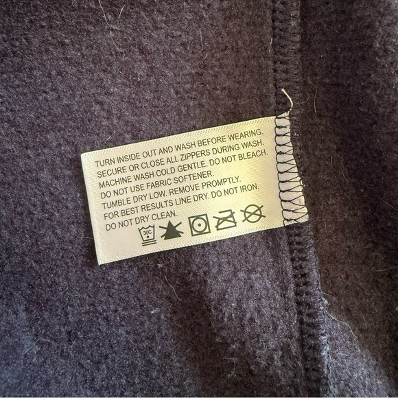 Orvis Jacket Gray Navy Blue Fleece Full Zip Mock Neck Jacket Coat Size Large - Picture 8 of 8